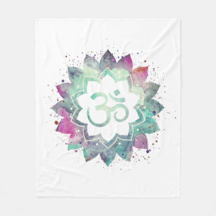 Cobertor De Velo *~* Símbolo OM Flor Lotus Mandala Branco Teto