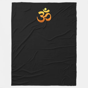 Cobertor De Velo Símbolo Om Mantra Dourado de Meditação Sun Yoga