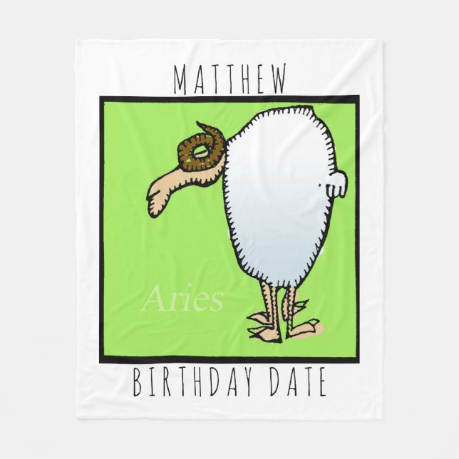 Cobertor De Velo Símbolo Zodiac Aries Personalizados Blanket de Ani (Frente)