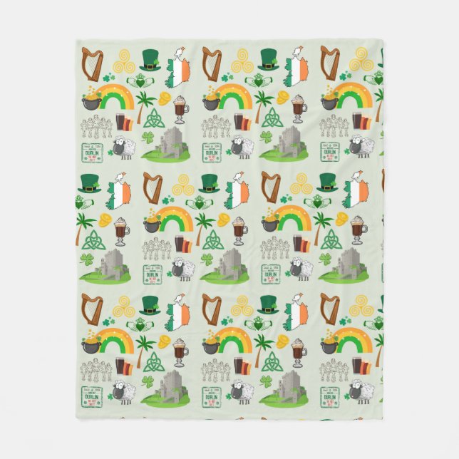 Cobertor De Velo Símbolos da Irlanda (Frente)