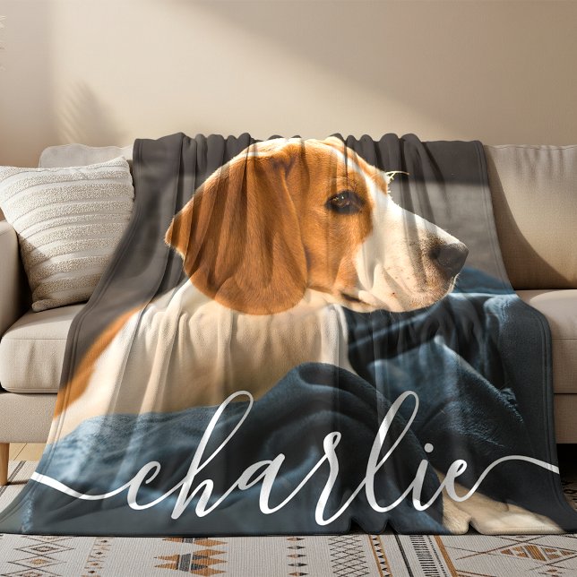 Cobertor De Velo Simple Elegant Chic Pet Photo Fleece Blanket (Criador carregado)