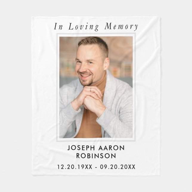 Cobertor De Velo Simple Funeral Photo Sympathy Memorial Keepsake (Frente)