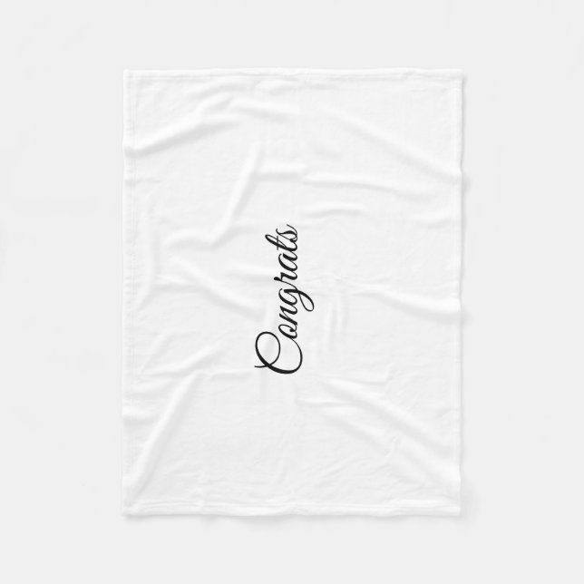 Cobertor De Velo Simple minimal congratulations add your text name  (Frente)