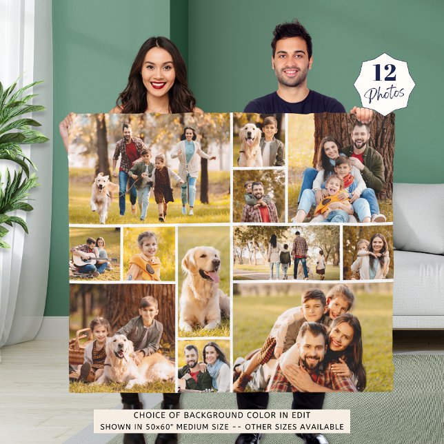 Cobertor De Velo Simples de Colagem de Fotos 12 Única (Criador carregado)