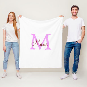 Cobertor De Velo simples minimalista adicionar nome monograma rosa