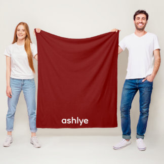 COBERTOR DE VELO SIMPLES NOME PERSONALIZADO VERMELHO ESCURO COM EST