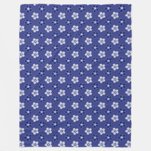 Cobertor De Velo simples padrão azul floral sólido retrógrado peque
