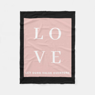 Cobertor De Velo Simples Preto Rosa Amor Deixe Nossos Valores Todos