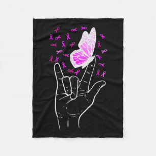 Cobertor De Velo Sinal de Amor Borboleta Cancer de Mama Consciência