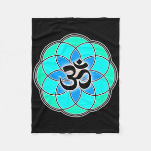 Cobertor De Velo Sinal de Aum Yoga Meditação Semente da Vida Flor d