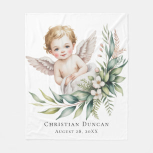 Cobertor De Velo Sinal de Boas-Vindas Asa de Anjo Aquarela Batismo