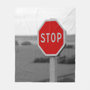 Cobertor De Velo Sinal de estrada Red Stop Poster de fotografia min