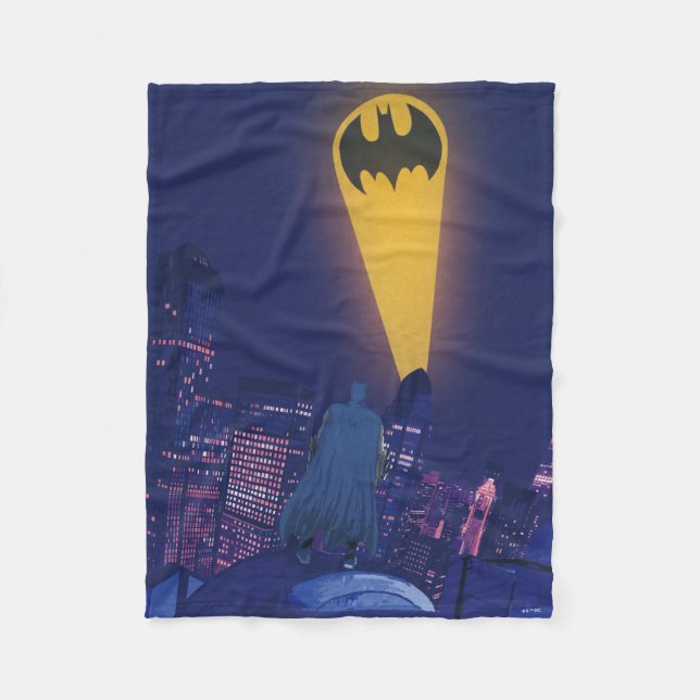 Cobertor De Velo Sinal de Morcego Sobre Gotham (Frente)