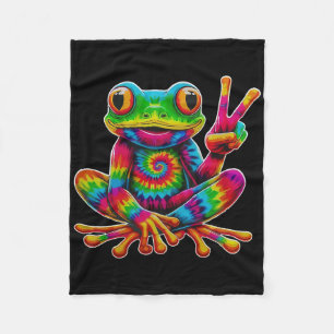 Cobertor De Velo Sinal de Paz de Rã Tie-dye Hippie Natal Rã