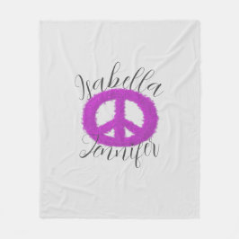 Cobertor De Velo Sinal de paz roxo personalizável