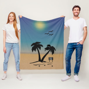 Cobertor De Velo Sinal de Praia Sunset Summer Blanket