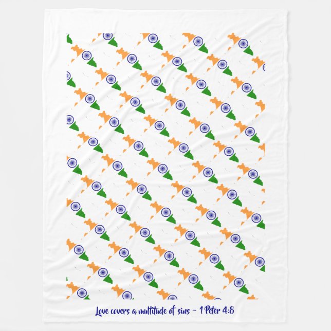 Cobertor De Velo SINALIZADOR DE ÍNDIA Personalizado (Frente)