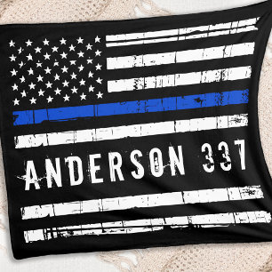 Cobertor De Velo Sinalizador de Polícia Personalizado Linha Azul F