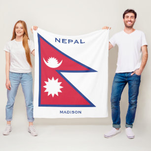 Cobertor De Velo Sinalizador Nepal de Nome e Texto Personalizado