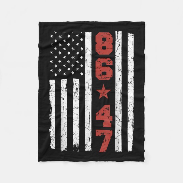 Cobertor De Velo Sinalizador retroativo Dos Eua 86 47 Anti Trump (Frente)