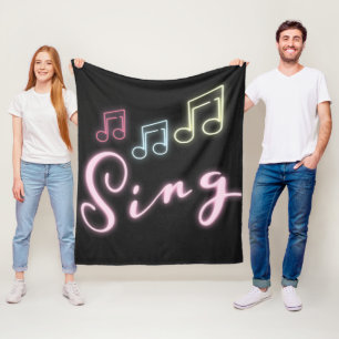 Cobertor De Velo Sing Neon Music Notes