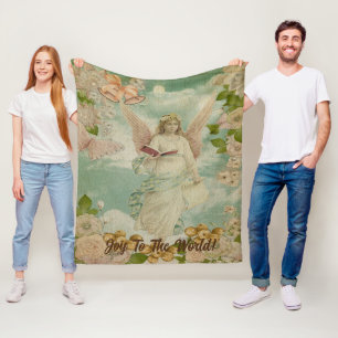 Cobertor De Velo Sinos de Natal Anjo Alegria para o Mundo Personali