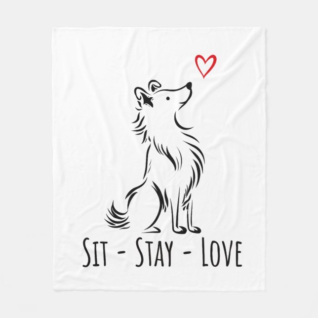 Cobertor De Velo Sit-Stay-Love Sheltie (Frente)