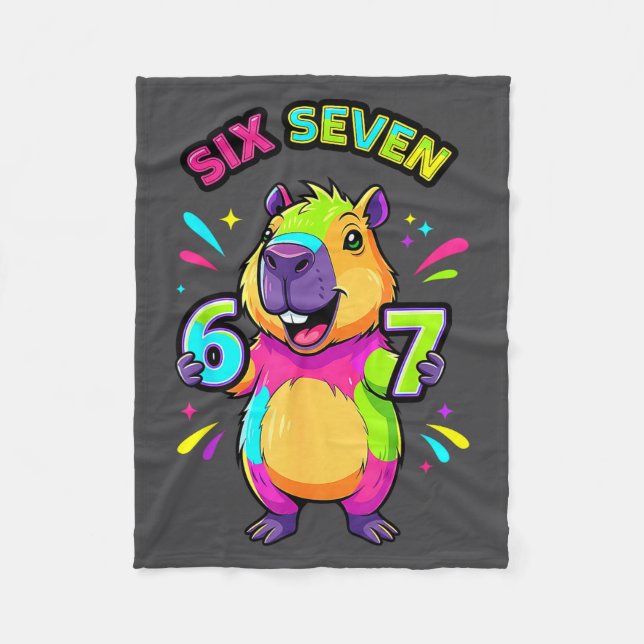 Cobertor De Velo Six Cartoon Seven 67 Capybara Trendy (Frente)