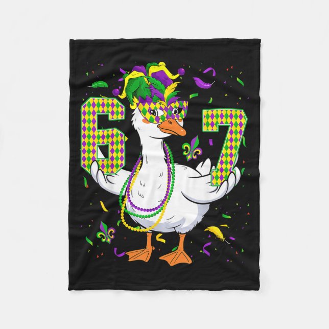 Cobertor De Velo Six Seven 67 Meme Goose With Jester Hat &amp; Bead (Frente)