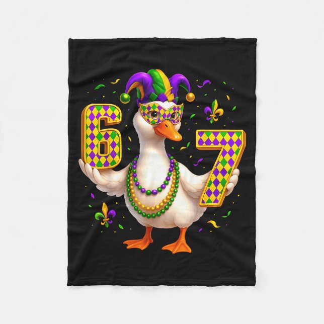 Cobertor De Velo Six Seven 67 Meme Goose With Jester Hat &amp; Bead (Frente)