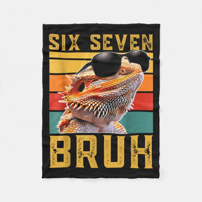 Cobertor De Velo Six Seven 6 7 67 Meme Funny Bearded Dragon Design  (Frente)