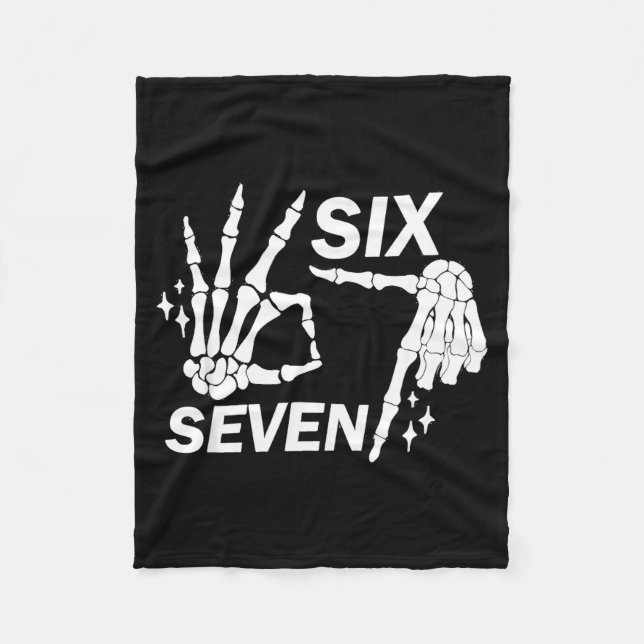 Cobertor De Velo Six Seven 6 7 Meme Funny Skeleton Hands Sign Let's (Frente)
