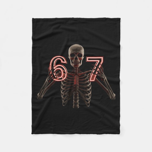 Cobertor De Velo Six Seven 6 7 Meme Funny Skeleton Hands Sign Let's (Frente)