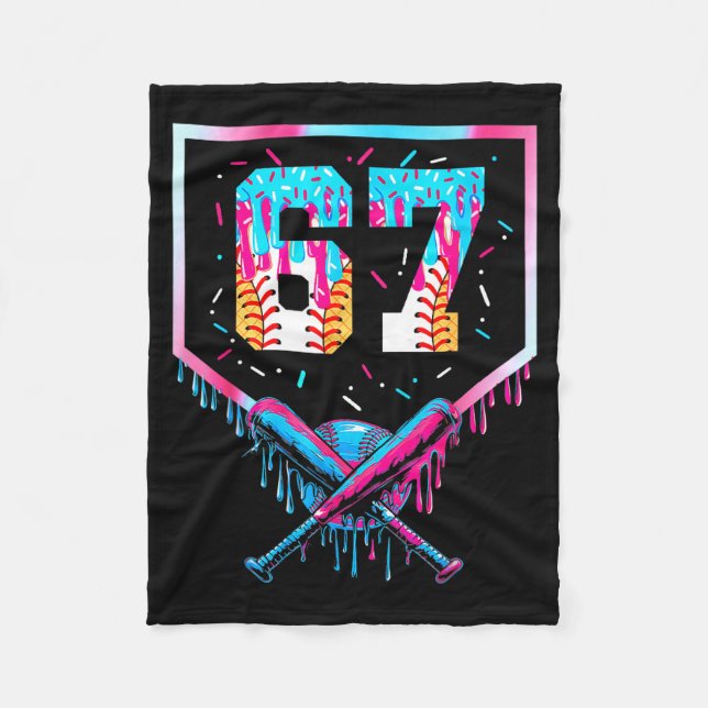 Cobertor De Velo Six Seven Baseball Ice Cream Drip Cool 67 Gen Alph (Frente)