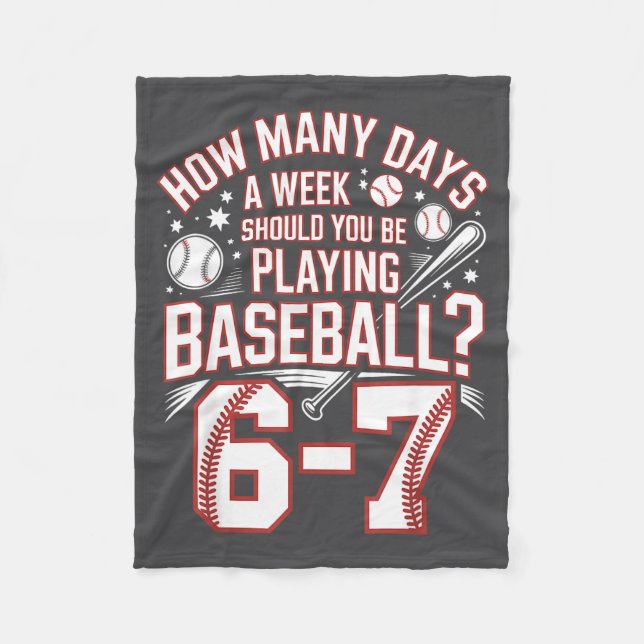 Cobertor De Velo Six Seven Baseball Meme How Many Days 6-7  (Frente)