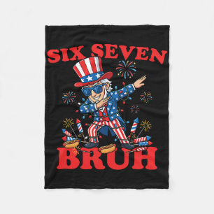 Cobertor De Velo Six Seven Bruh Engraçado 4 de Julho Dabbing Sam 6-