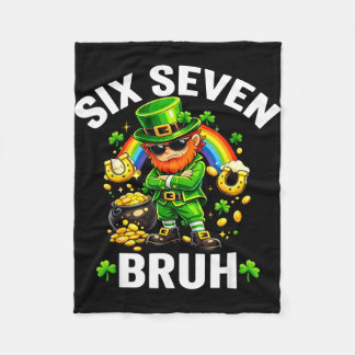 Cobertor De Velo Six seven bruh st patrick’s day funny leprechaun
