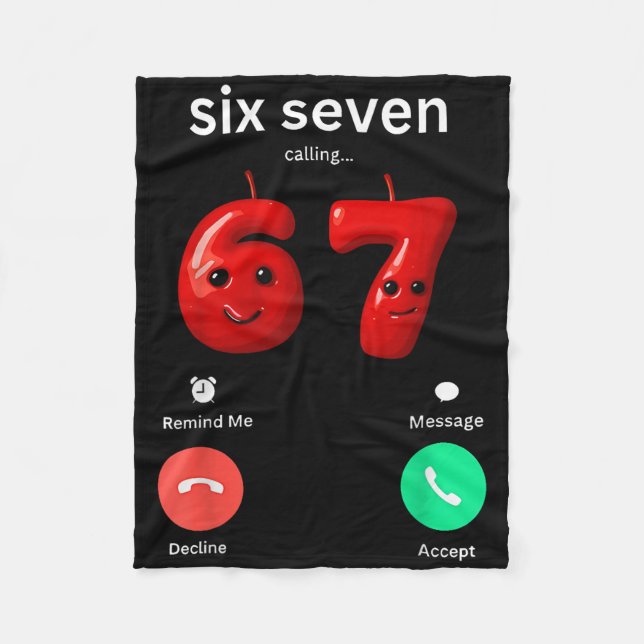 Cobertor De Velo Six Seven Calling Meme Minimalist Trendy Phone Scr (Frente)