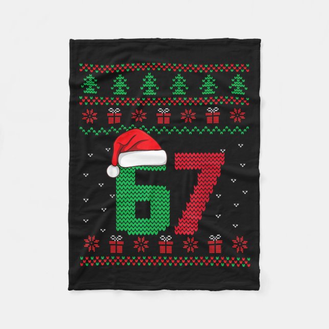 Cobertor De Velo Six Seven Christmas 6 7 Ugly Christmas Sweater  (Frente)
