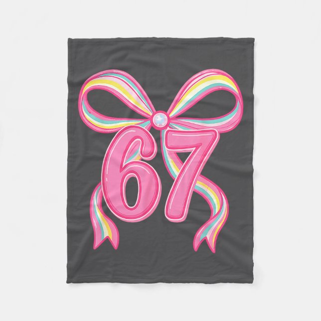 Cobertor De Velo Six Seven Coquette Girl Bow Cute Meme 67 Nk Funny  (Frente)