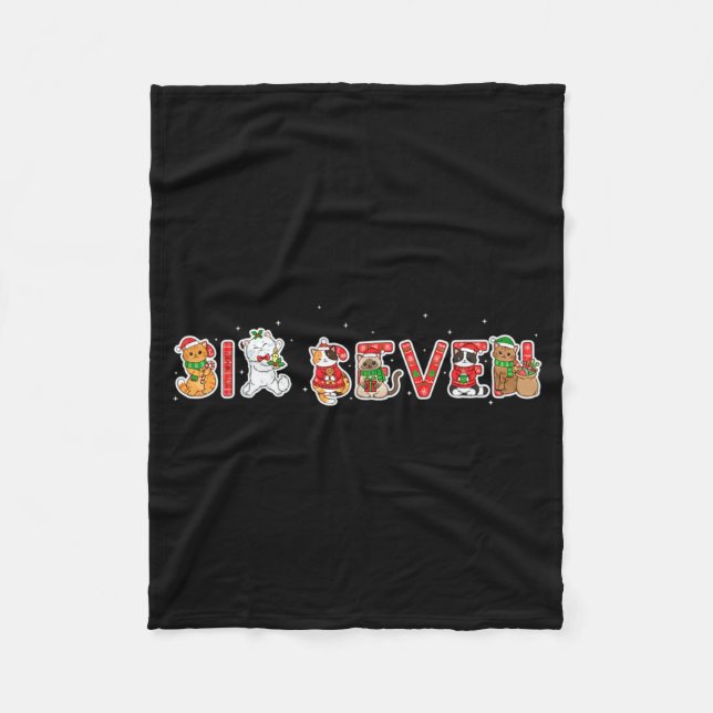 Cobertor De Velo Six Seven Funny Christmas Cats Ugly Sweater 67 Mem (Frente)
