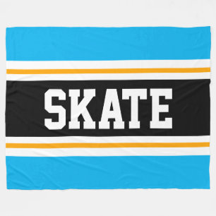 Cobertor De Velo SKATE Brilho Céu Azul Frisas Amarelas Pretas