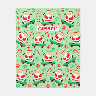 Cobertor De Velo Skate Christmas Fleece Blanket