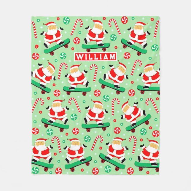 Cobertor De Velo Skate Christmas Fleece Blanket (Frente)