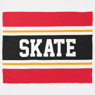 Cobertor De Velo SKATE Divertido Largo Vermelho Vermelho Cinzento