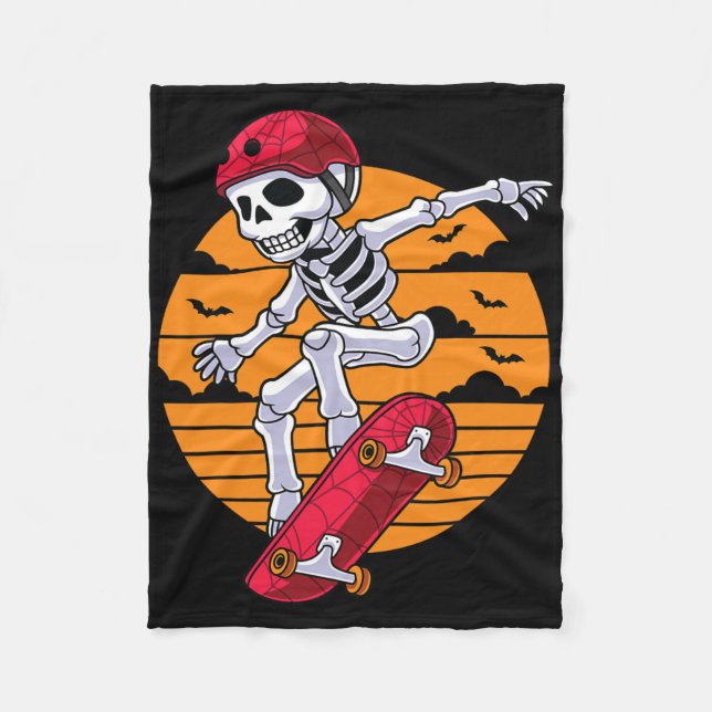 Cobertor De Velo Skateboard Skeleton Funny Skater (Frente)