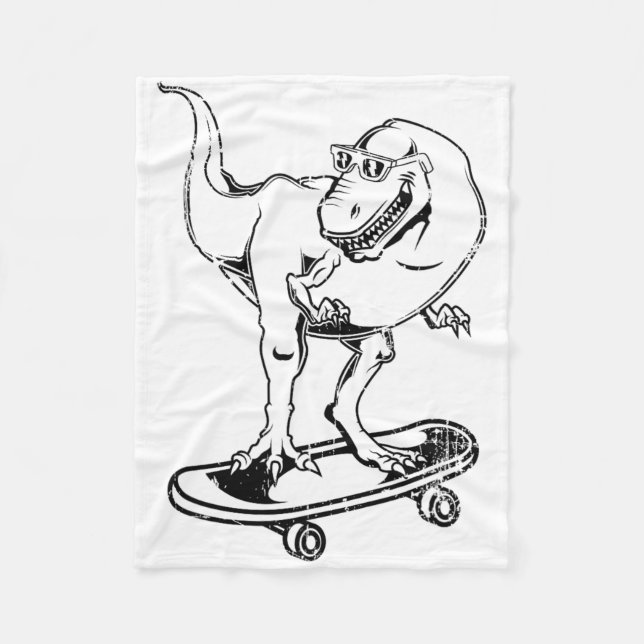 Cobertor De Velo Skateboarding Te-rex Dinosaur  (Frente)