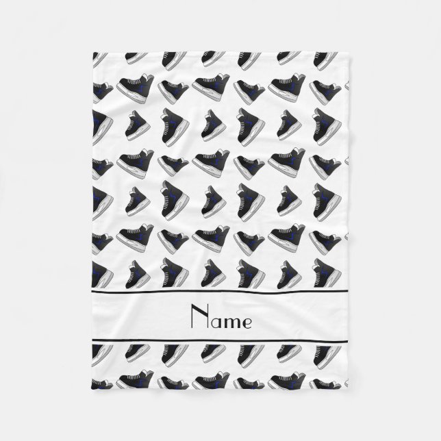 Cobertor De Velo Skates brancos conhecidos personalizados do hóquei (Frente)