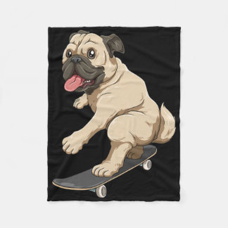 Cobertor De Velo Skating Pug On Skateboard Funny Skateboarding Pug 