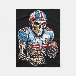Cobertor De Velo Skeleton American Football Player Halloween Graphi